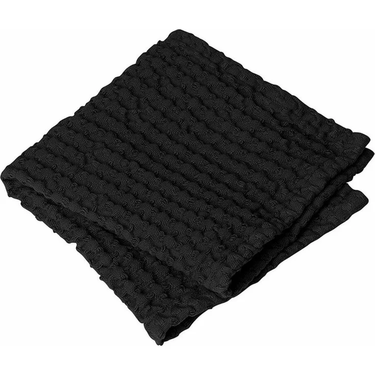 blomus Gästehandtücher Caro 2er Set Black 30x30 cm, Waffelpiqué (2-St), 100% Baumwolle – Bild 3