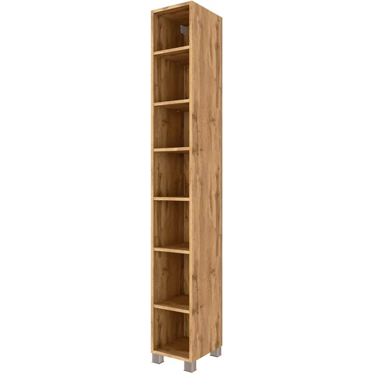 Badezimmer Regal HEERLEN-03 in Wotaneiche Nb, B/H/T: ca. 25/180/35 cm