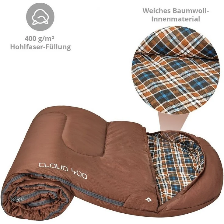 KingCamp Deckenschlafsack Deckenschlafsack Cloud 400 Winter, Schlafsack Baumwolle XL Breit -15°C – Bild 3