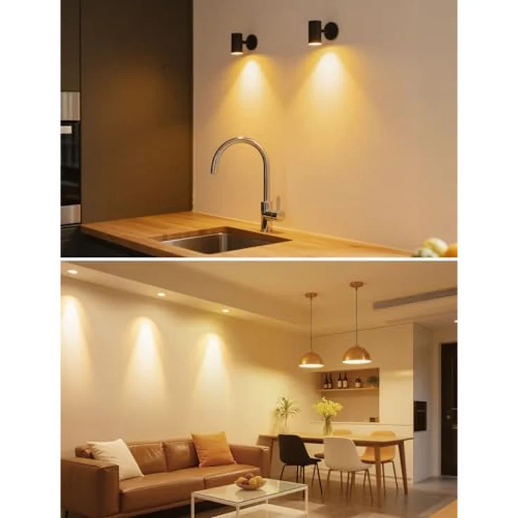 Lepro GU10 LED Warmweiss 6W Lampe, 2700K Warmweiß, 630 Lumen, 38° Abstrahlwinkel, Nicht dimmbar Reflektorlampe, Energiesparendes GU10 LED Leuchtmittel für Wohnzimmer, Küche, Schlafzimmer,4 Stück – Bild 7