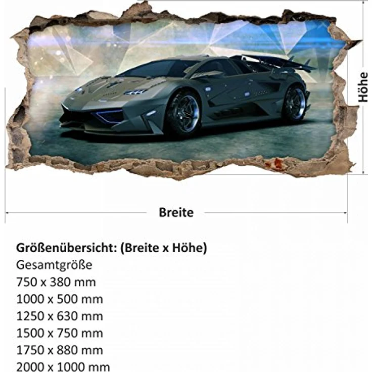 nikima Wandtattoo 106 Wandtattoo Sportwagen (PVC-Folie) – Bild 6