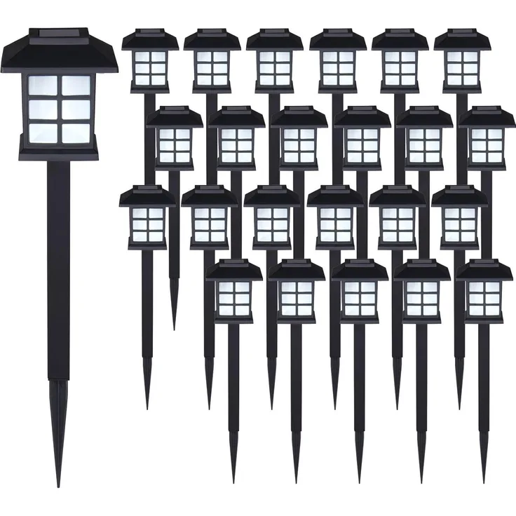 MONZANA® LED Solarlampe 24x Set Wetterfest Solar Akku Garten Solarleuchte Gartenleuchte Außenbereich Outdoor