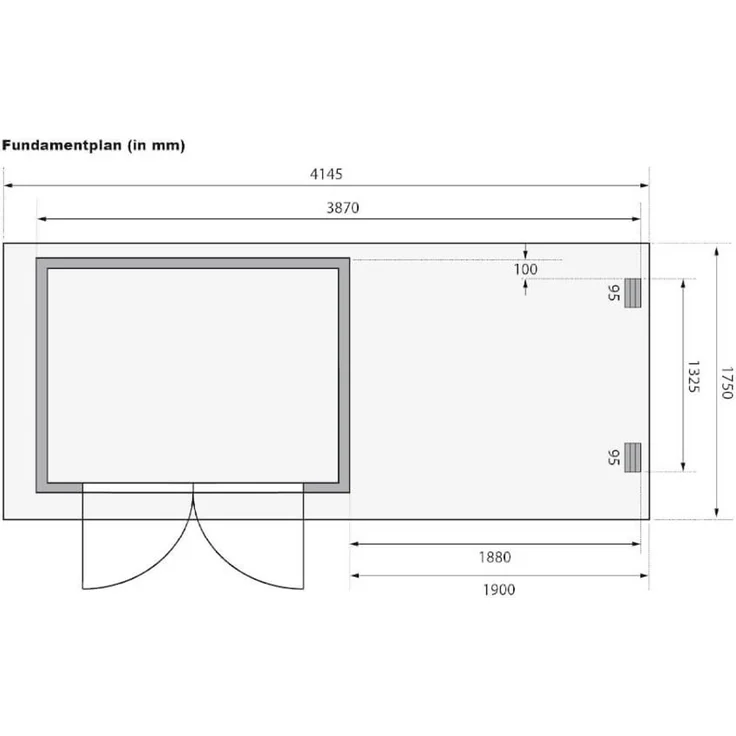 Karibu Gartenhaus 19 mm Glücksburg 2 mit Anbau 374 x 214 cm unbehandelt – Bild 3