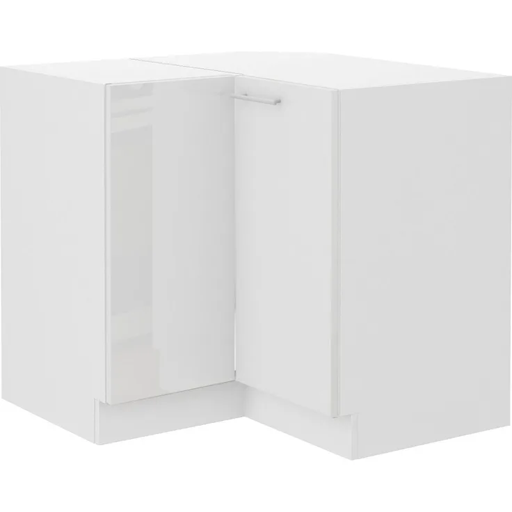 Eckunterschrank 90x90 Lara Weiß Hochglanz Küchenzeile Küchenblock Küche