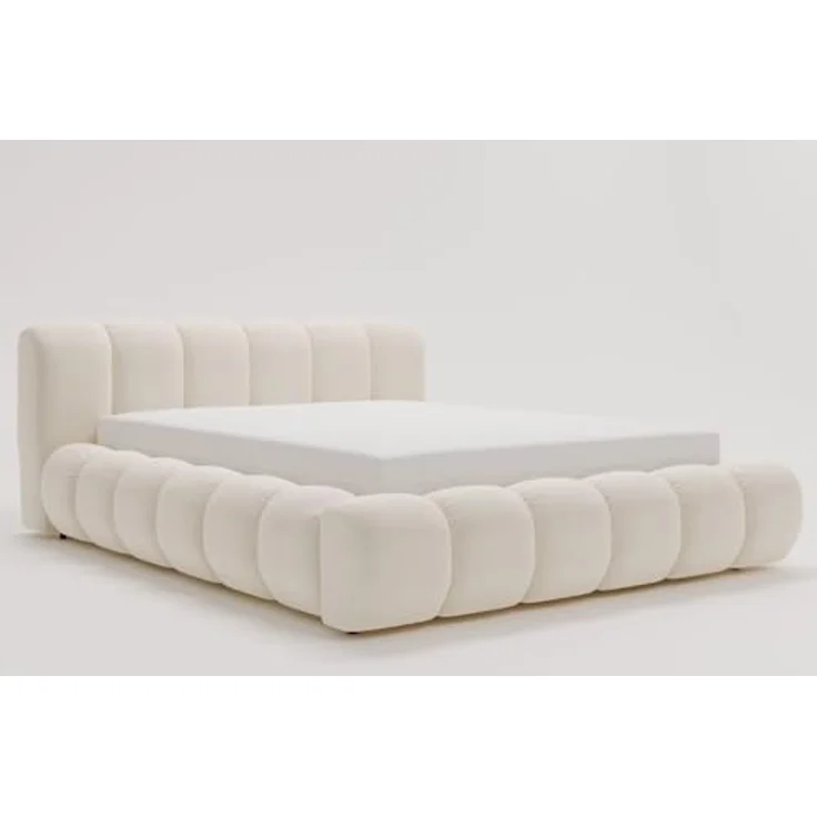 Graingold Polsterbett Doria, Creme, 140x200 cm, mit geräumigem Bettkasten und stabilem Holzrahmen – Bild 6