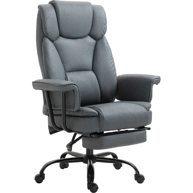 MELAYR, Bürostuhl Ergonomischer Chefsessel 360° Drehbar Computerstuhl höhenverstellbar mit, 68 x 80 x 126 cm, Grau – Bild 2