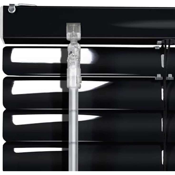 Sonello Jalousie Klemmfix ohne u. mit Bohren 30cm x 100cm Schwarz Aluminium Jalousette, Klemmfix, Inkl. Halterung für Decken- u. Wandmontage Alu Jalousie Fenster u. Tür, Blickdicht freihängend – Bild 6