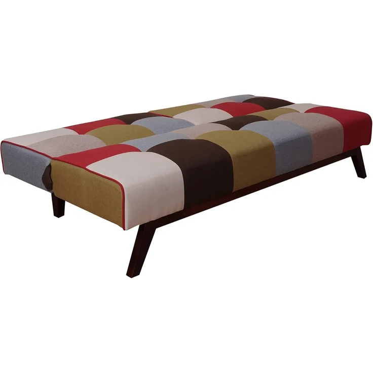 Dmora 3-Sitzer-Schlafsofa, aus gepolstertem Patchwork-Stoff, Clic-Clac-Öffnung, in ein Einzelbett umwandelbar, Made in Italy, 180x79xh76 cm, Mehrfarbig – Bild 4
