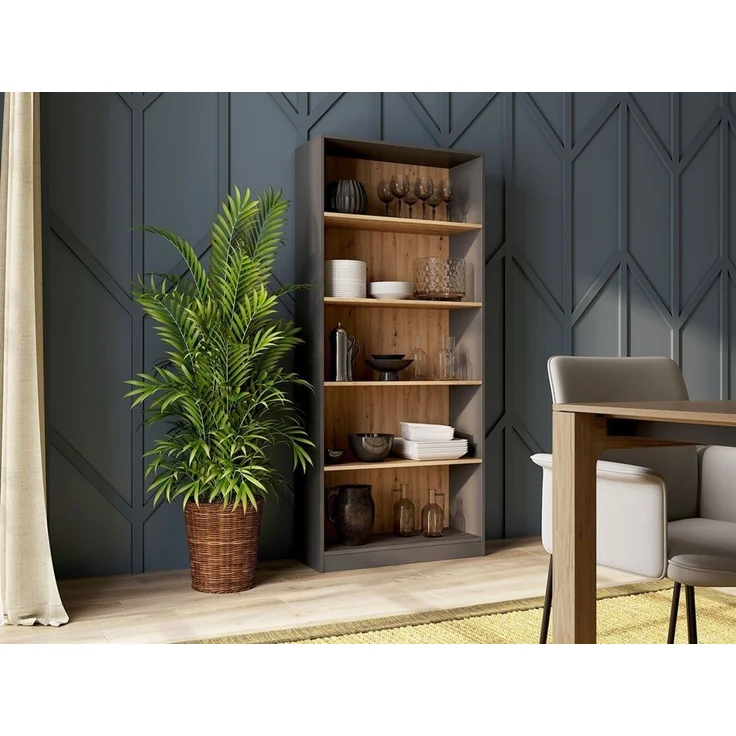 ibonto BÜCHERREGAL Laminierte HANDWERKLICHE EICHE Erhältlich in verschiedenen Größen (H 182 x T 30 x B 80 cm) – Bild 3