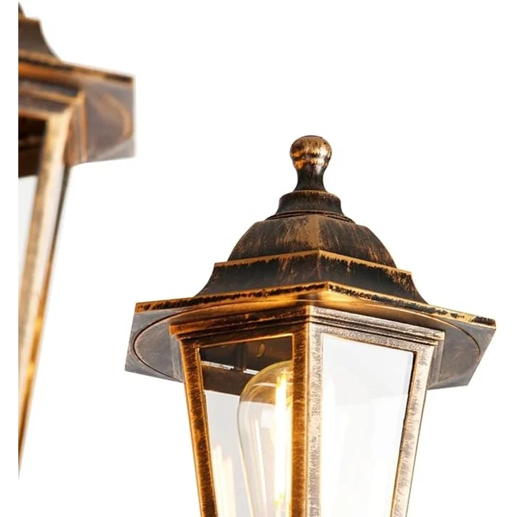 Qazqa Außen-Stehlampe New haven, ohne Leuchtmittel, E27, Gold/Messing, Klassisch / Antik, Kunststoff, 3-flammig – Bild 1