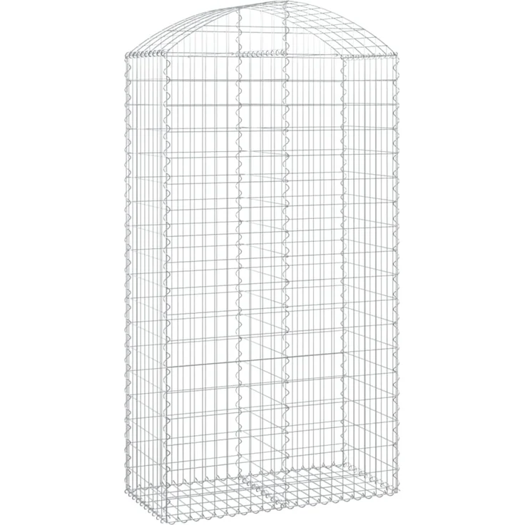 vidaXL Gabione mit Hochbogen 100x50x180/200 cm Verzinktes Eisen 153439 – Bild 2
