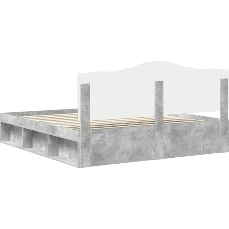 vidaXL Bettrahmen mit Kopfteil Beton 180 x 200 cm Massives Kiefernholz 3413275 – Bild 8