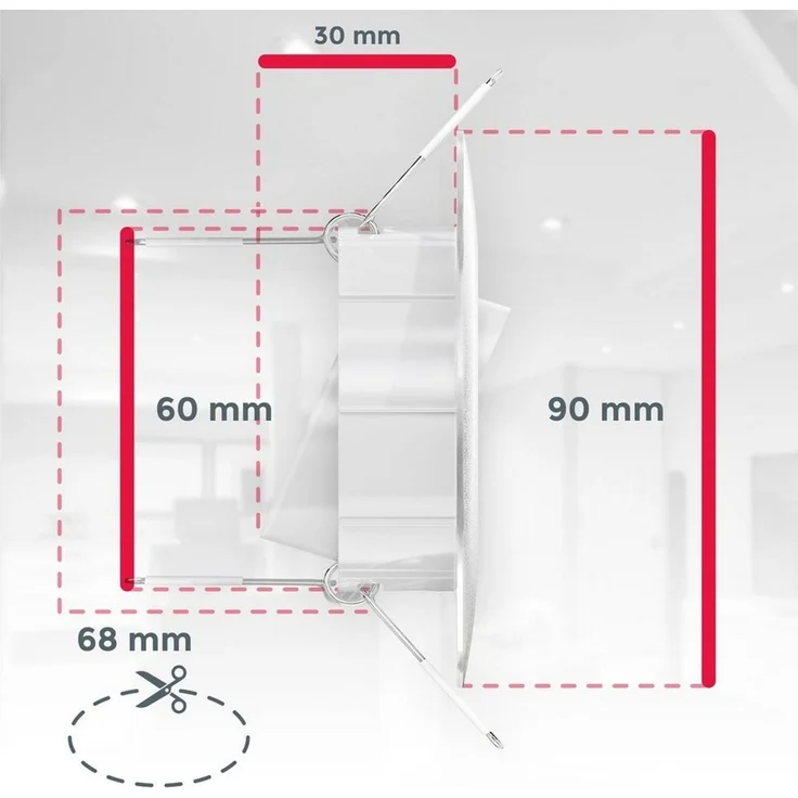 B. K. Licht - 6er Set LED Einbaustrahler 230V schwenkbar, warmweiße Lichtfarbe, Lochmass 68mm, flach, LED Spot, Deckenspots, LED Spots, Einbauleuchten, Einbauspots LED, Deckenstrahler, 90x24 mm, Weiß – Bild 3