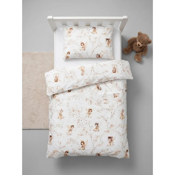 TupTam Kinderbettdecke-Set, Ganzjahresdecke, 2tlg., 1x Bettdecke, 1x Flachkissen, Beige/ Feen, 135x100 cm – Bild 3