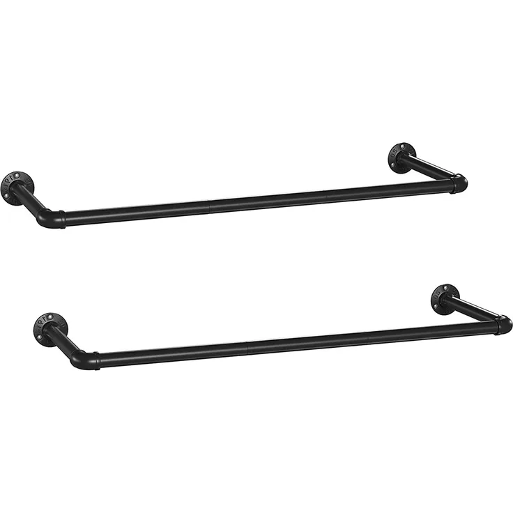 Calicosy Set aus 2 schwarzen Wandhaken für Kleidung - L92 x T30 cm - Schwarz