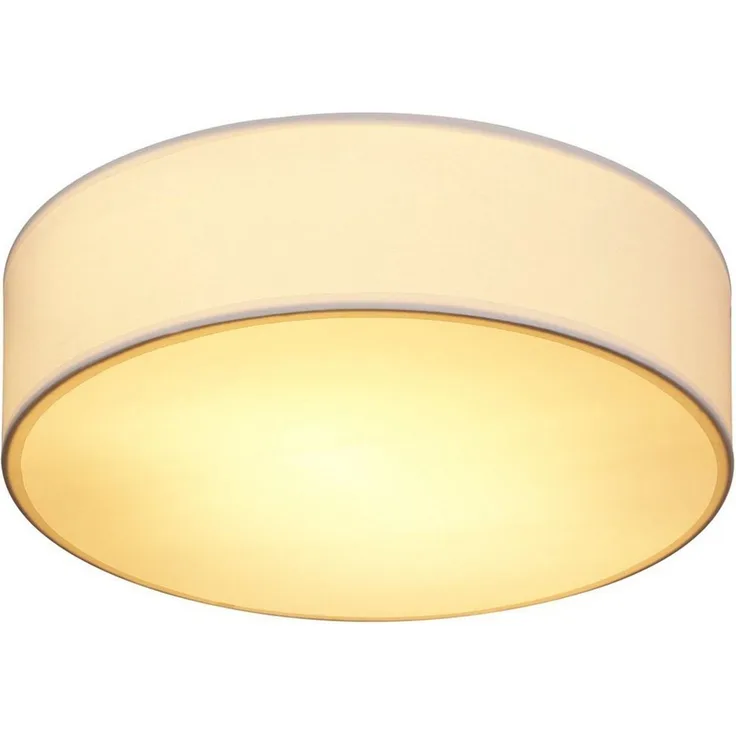 monzana Deckenleuchte Deckenleuchte, Innenbeleuchtung, Deckenlampe Stoff Weiß 38 cm Modern E27 Rund 2 Flammig Deckenleuchte