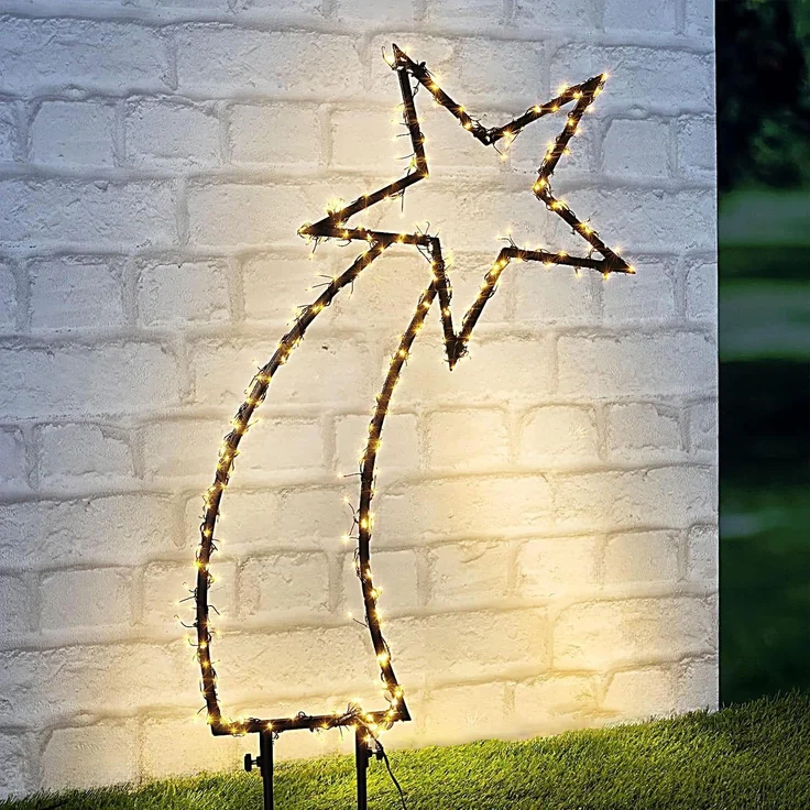 SALCAR 1M LED Gartenstecker Sternschnuppe, Weihnachtslicht Mit 400 Cluster Lichterkette