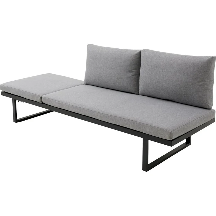 Lounge-Sofa Flin / Burgas, Aluminium, Grau, Schwarz, 207 x 83 x 72 cm – Bild 5