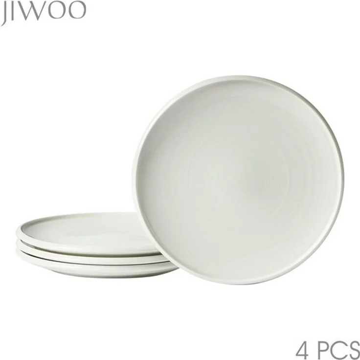 JIWOO Speiseteller 4er Ø21,8cm, Frühstücksteller Pastateller Teller Brotteller Plate, (4 St), Hochwertiges Tellerset Weiß Mikrowellenofen Spülmaschine Ø 21,8cm – Bild 4
