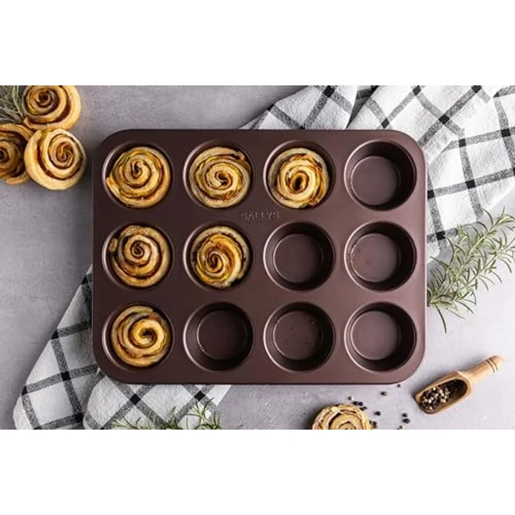 Sallys Muffinform für bis zu 12 Muffins, (12-tlg), hitzebeständig bis 240 °C – Bild 2
