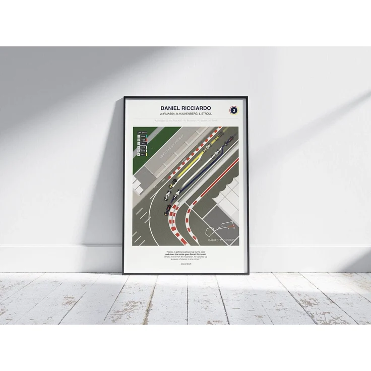 Poster Formel 1 Überholmanöver Linien Kurve Windschatten Rennstrecke Rennfahrer Rennwagen · Deko Print ohne Rahmen - I Hamilton / 60x90 cm – Bild 6