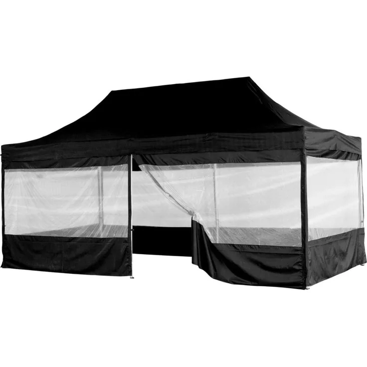 INSTENT® Faltpavillon schwarz, 3x6 m