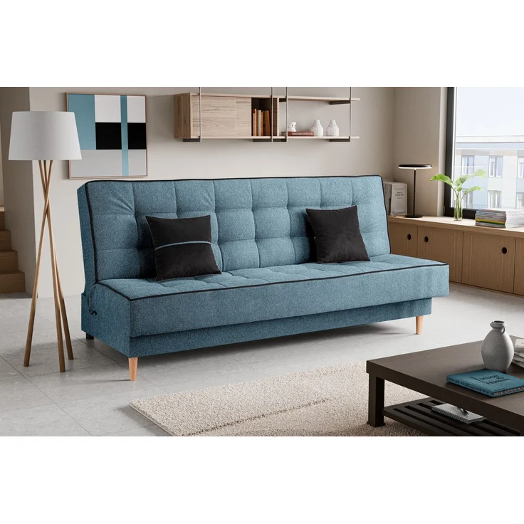 Schlafsofa (B/H/T: 199x91x91 cm) in Blau – Bild 6