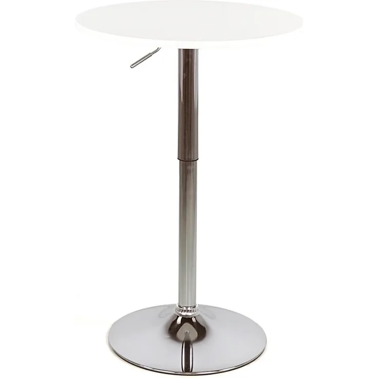 Brigros WeHome - Bartisch, hoher Couchtisch, höhenverstellbarer Couchtisch, quadratischer oder runder Tisch, Küchentisch erhältlich (Weiß, rund)