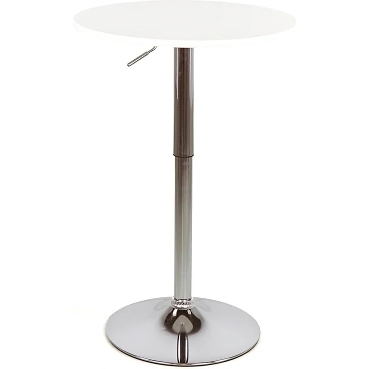 Brigros WeHome - Bartisch, hoher Couchtisch, höhenverstellbarer Couchtisch, quadratischer oder runder Tisch, Küchentisch erhältlich (Weiß, rund) – Bild 1