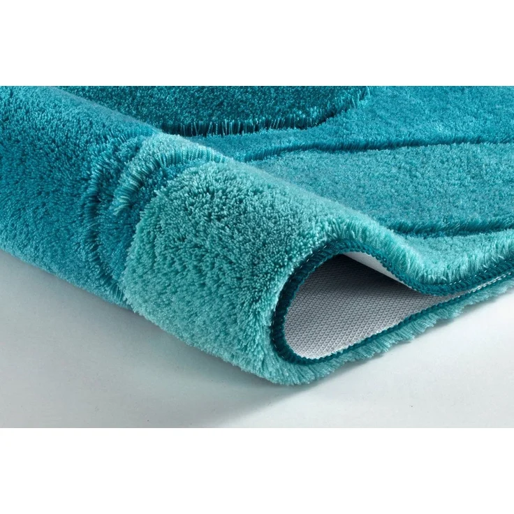 Kleine Wolke Badematte Fiona, Badvorleger, Badezimmer Teppich, Höhe 20 mm, rutschhemmend beschichtet, fußbodenheizungsgeeignet, Polyacryl, rechteckig, Badteppich, modernes Wellen Design, Hoch-Tief Effekt, waschbar – Bild 4
