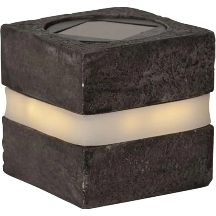 LED-Solar-Dekoration "Stonecube", 2 Stück, grau – Bild 6