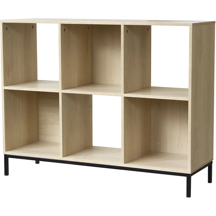 Casâme Regal mit 6 Fächern und metallbeinen - Helles Holz