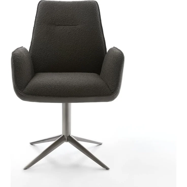 Drehstuhl Zoa-Flex Materialmix Schwarz Fußkreuz Graphit 360° drehbar Wippfunktion Taschenfederkern – Bild 4