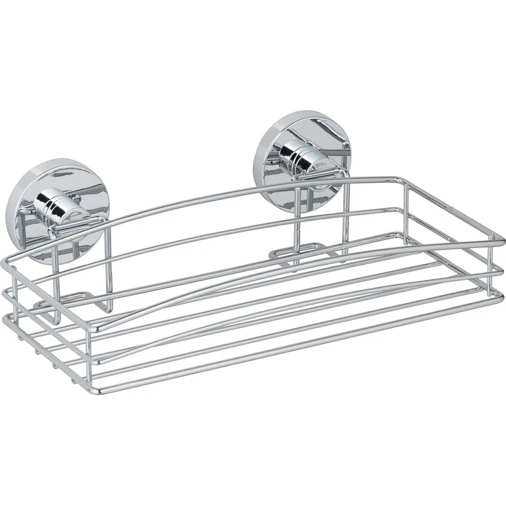 WENKO VACUUM-LOC Duschablage, Chrom glänzend, Befestigen ohne Bohren