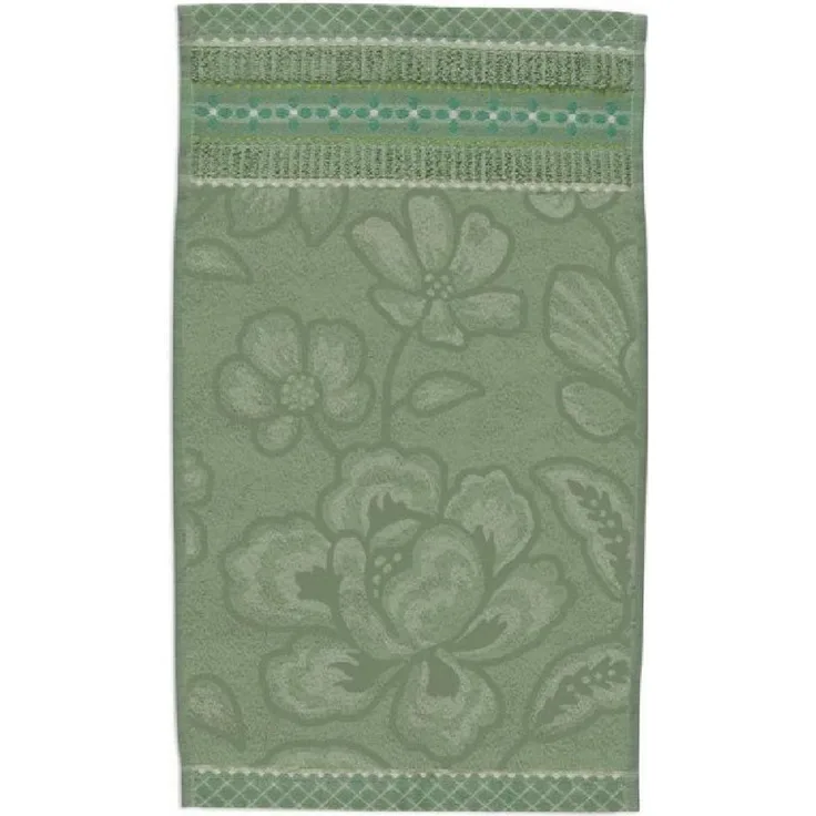 PiP Studio Gästehandtuch Jasmin Jaquard Gästehandtuch green 30x50cm (1 Stück) bh, 100% Baumwolle (325902)