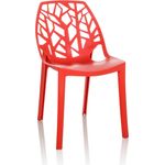hjh OFFICE Schalenstuhl Gartenstuhl ARTIFO TRI Kunststoff Esszimmerstuhl Indoor und Outdoor, stapelbar, 729448 Rot