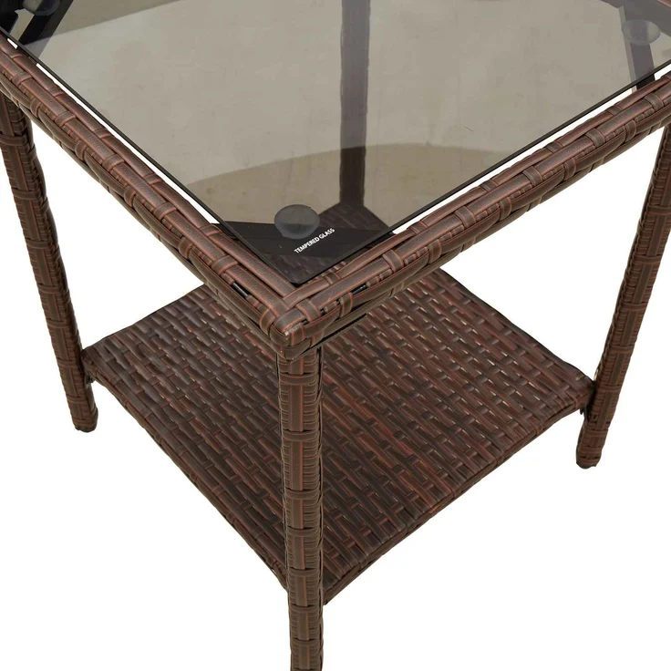 vidaXL Outdoor-Sofagarnitur 2 stk. 5-Sitzanzahl Braun und Rot 4103878 – Bild 10