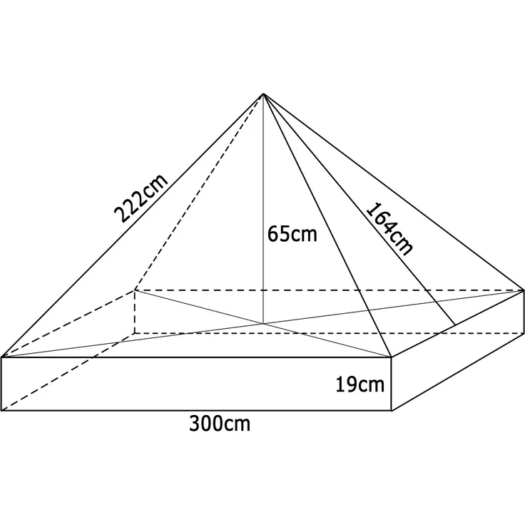 DEGAMO Ersatz-Dachplane für Metall- und Alupavillon, Polyester + PVC, ecru, 3x3 Meter – Bild 2
