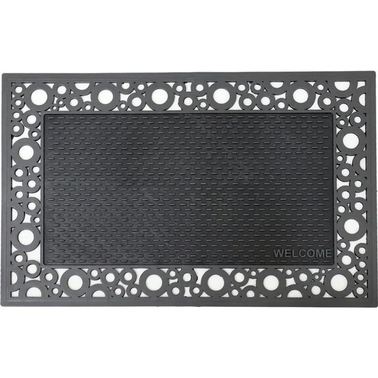 Vimoda Fußmatte Eingangstürmatte, Außen & Innen Gummi Schmutzfänger für Haustür, Rechteckig, Höhe: 12 mm, Fußabtreter Gummimatte wasserdicht Vinylteppich PVC, Terrasse Balkon