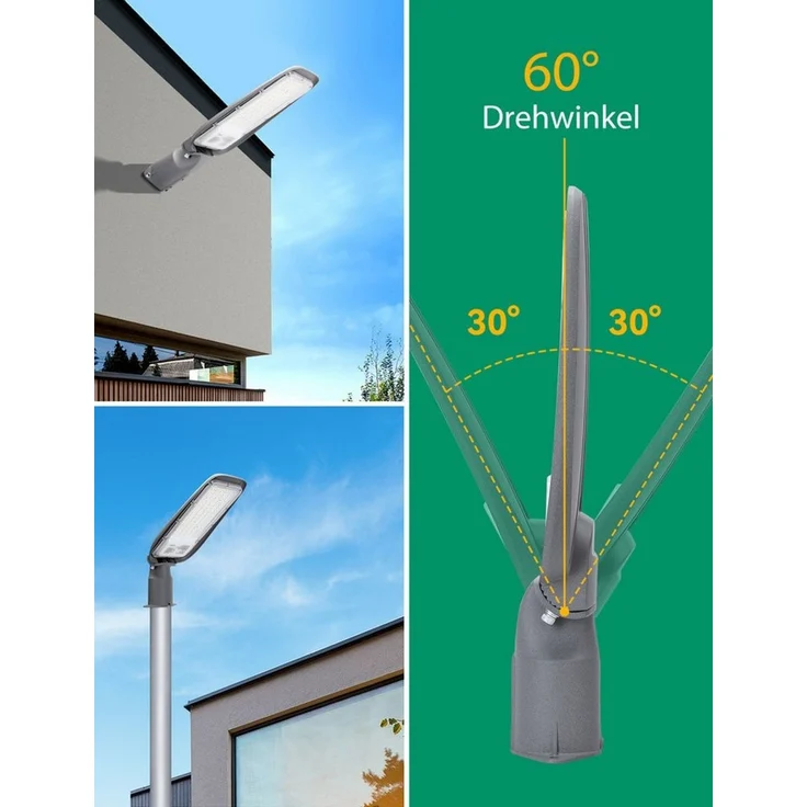 Aigostar Flutlichtstrahler LED Straßenleuchte, 6500K LED-Außenleuchten IP65 IK08(Ohne Ständer), LED fest integriert, Tageslichtweiß – Bild 2