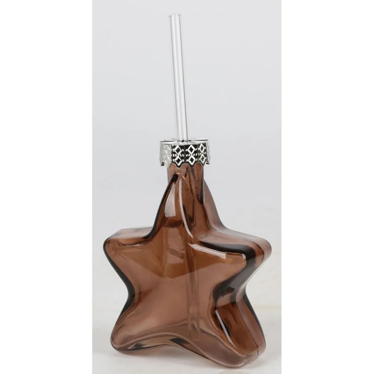 12er Set Weihnachts-Trinkgläser in Sternform aus Glas mit Trinkhalm, 200 ml, 12 Stück, Weihnachtsgläser für Getränke, Saft und Cocktails – Bild 8
