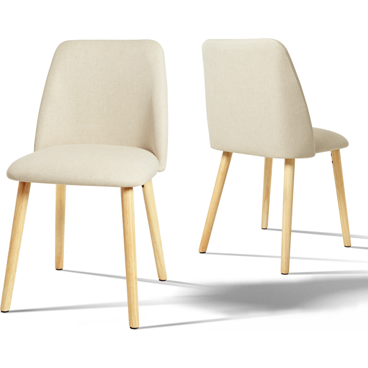 GOEURVANT 421 Esszimmerstühle 2er-Set, Webstoff - Beige – Bild 3