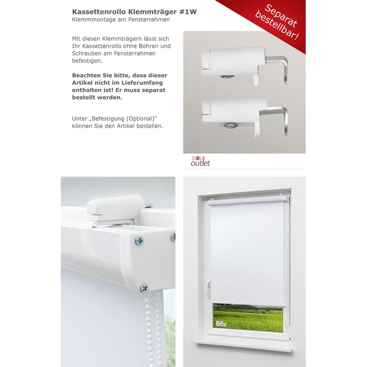 Lysel - Qualitätskassettenrollo Abdunkelung weiß, (B x H) 75cm x 175cm in weiß – Bild 8