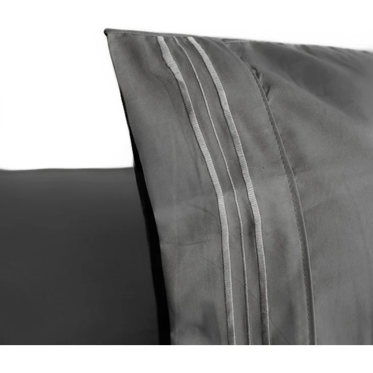 Bettwäsche 200 x 220 cm mit 2 Kissenbezüge 50 x 70 cm - 4-teilig für 2 Personen Anthrazit – Bild 2