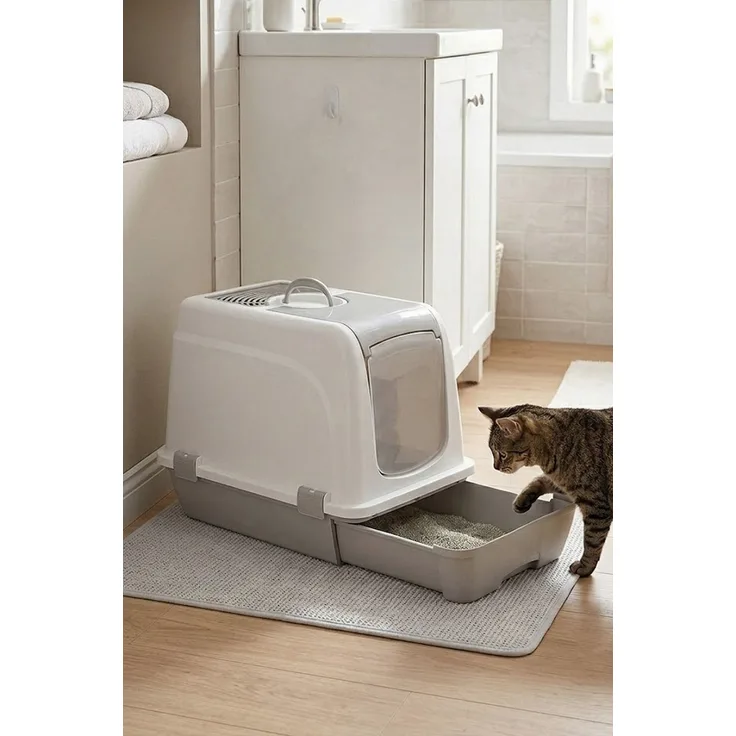 Paws & Whiskers '5115-01' Katzentoilette, Grau, 47 x 39,5 x 55 cm