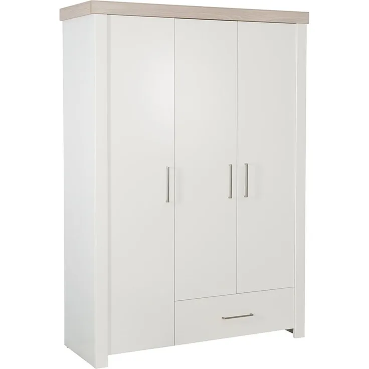roba Kinderkleiderschrank 3-türig 'Lucy' inkl. Metallgriffen - Weiß - Holzdekor Luna Elm