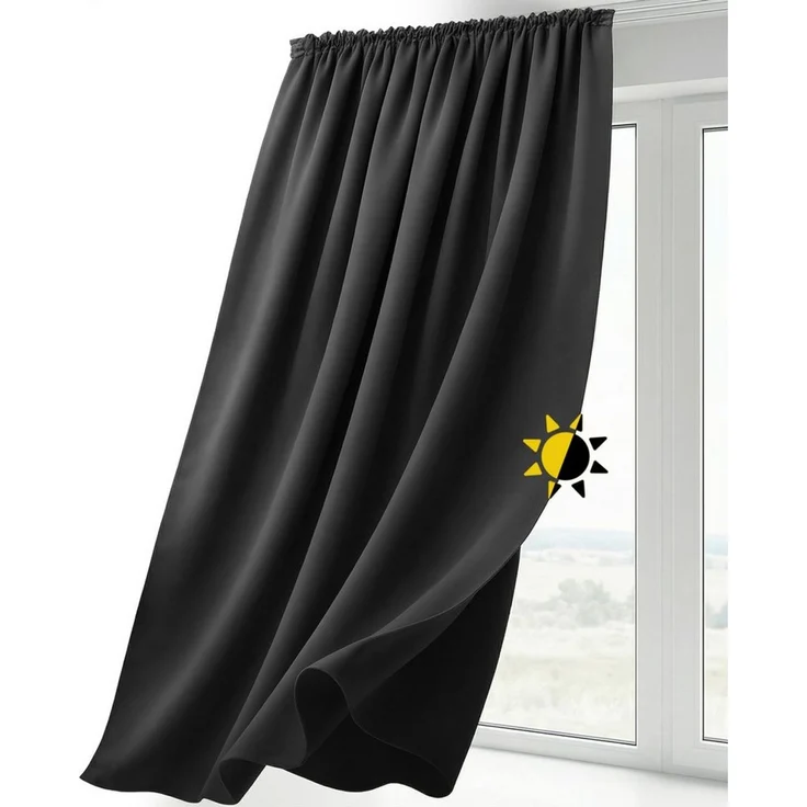 Beautex Verdunkelungsvorhang Verdunkelungsgardine Kräuselband Vorhang blickdicht abdunkelnd, Kräuselband (1 St), verdunkelnd – Bild 4