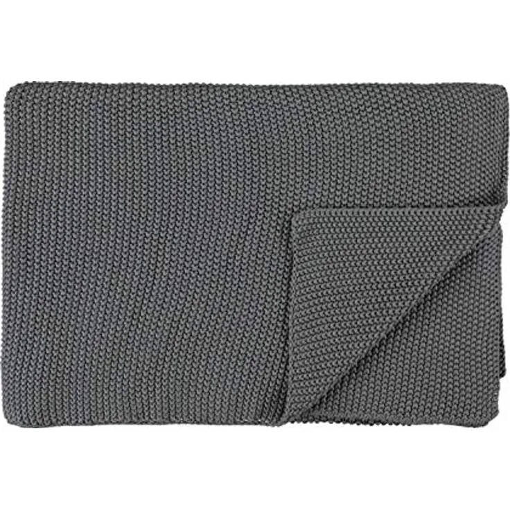 Marc O Polo Strick Dekokissen Plaid Nordic Knit stone | Plaid 130x170 cm
