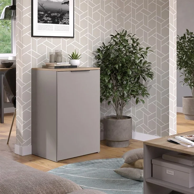 Kommode Wido Greige 50 x 80 cm mit Regal Vicco – Bild 2