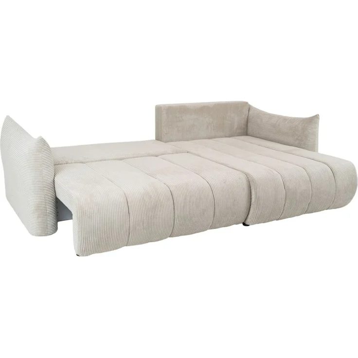Ecksofa Schlafsofa ONTARIO in Stoff Poso Hellgrau Ottomane Rechts – Bild 4